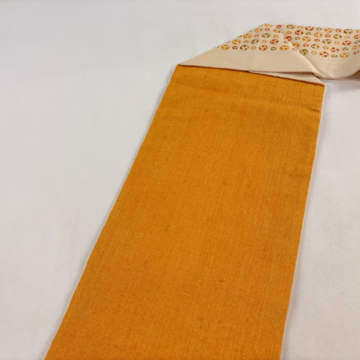  名古屋帯 秀品 陰陽勾玉 ベージュ 正絹 名古屋帯 帯