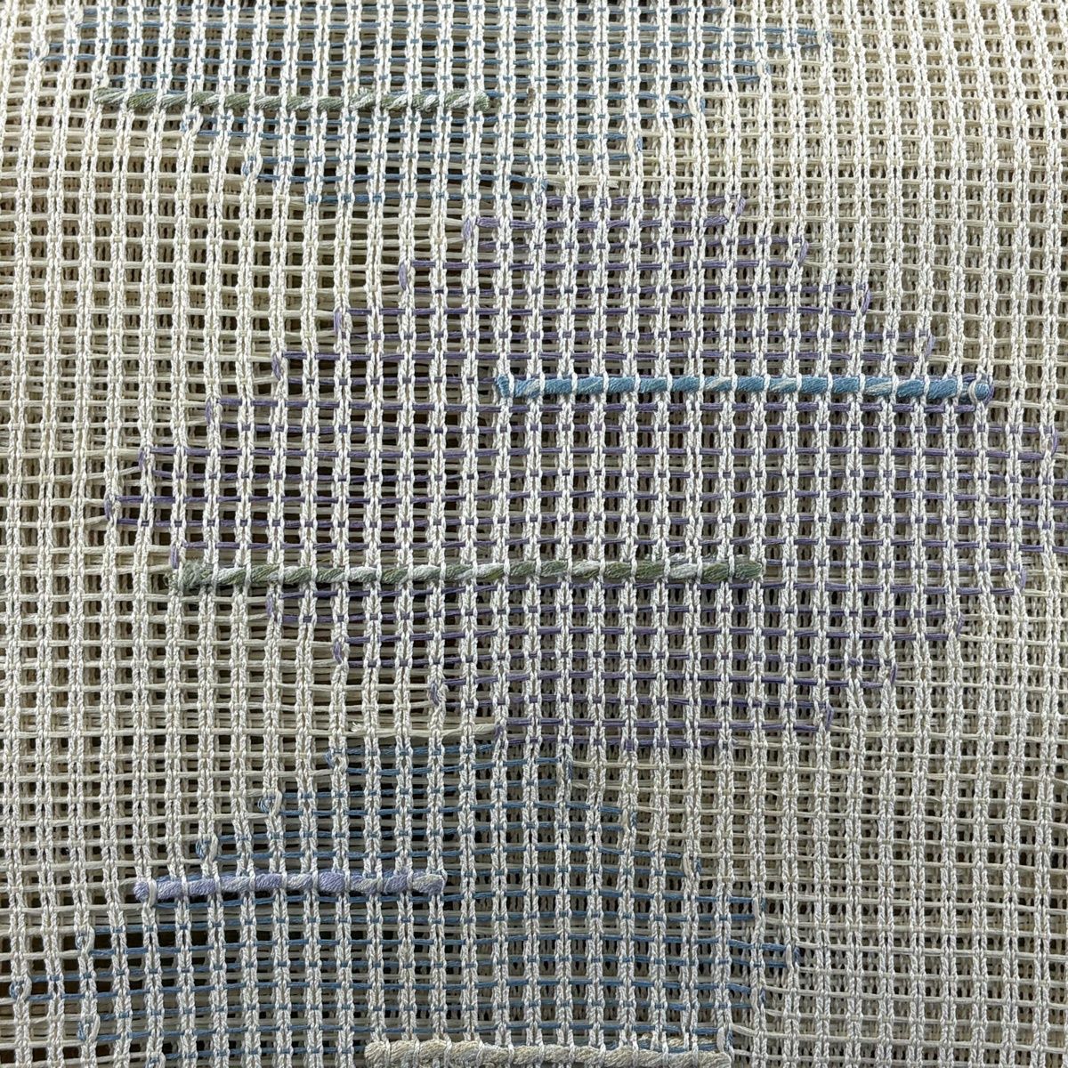 名古屋帯 秀品 夏帯 八寸名古屋帯 松葉仕立て 幾何学模様 クリーム 正絹