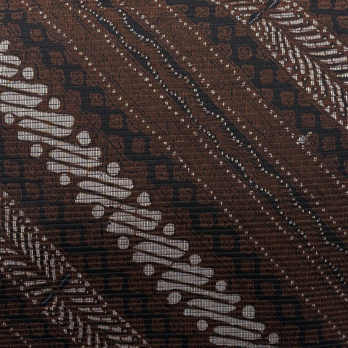 美品】 袋帯 秀品 斜縞 幾何学模様 茶色 六通 正絹 【中古】 - メルカリ