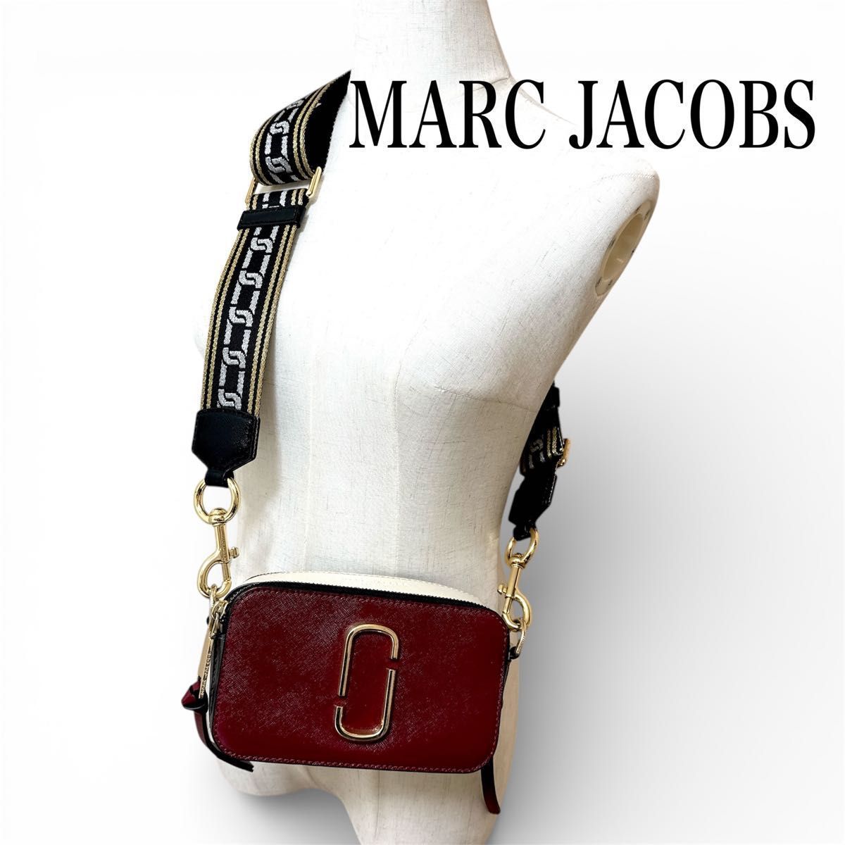 美品□ MARC JACOBS マークジェイコブス スナップショット アイボリー 
