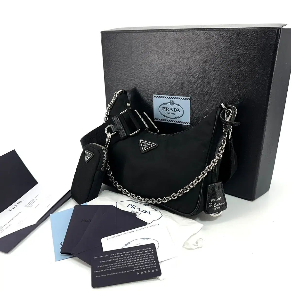 PRADA ブラック テスート リーエディション マルチ HOBO BAG 1 BH 204