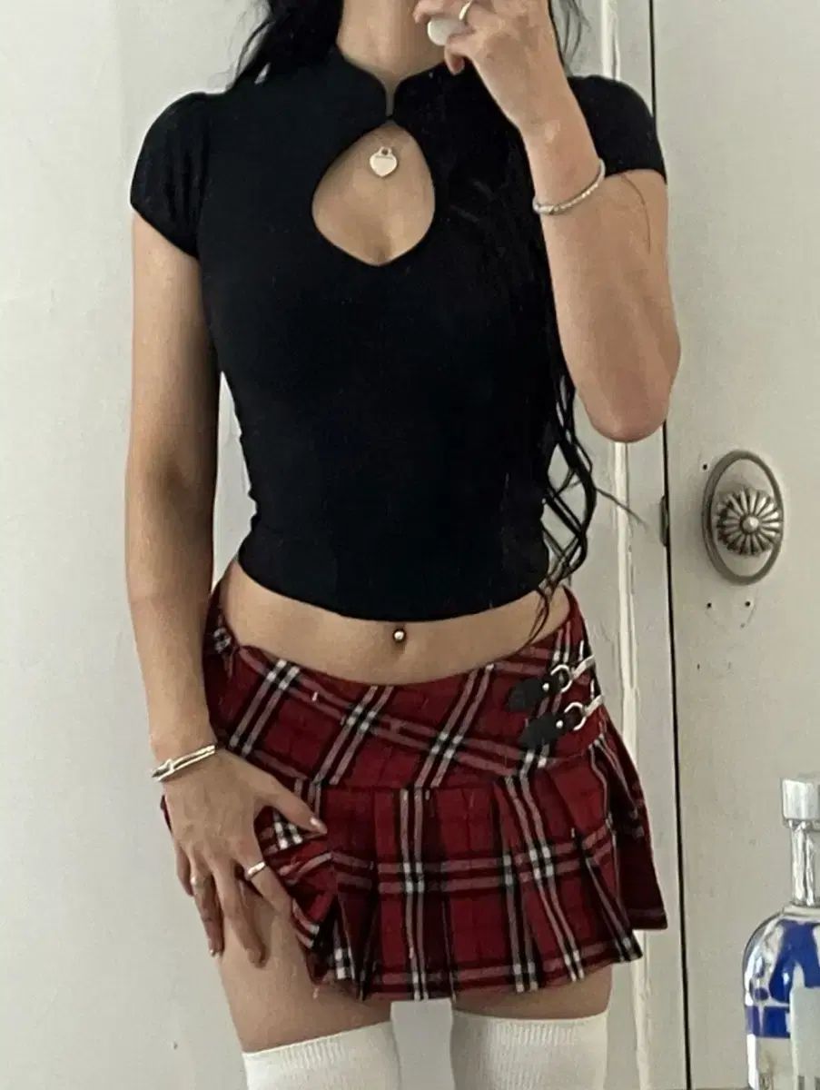 エンジェルナンバー555 タータンチェック柄スカート