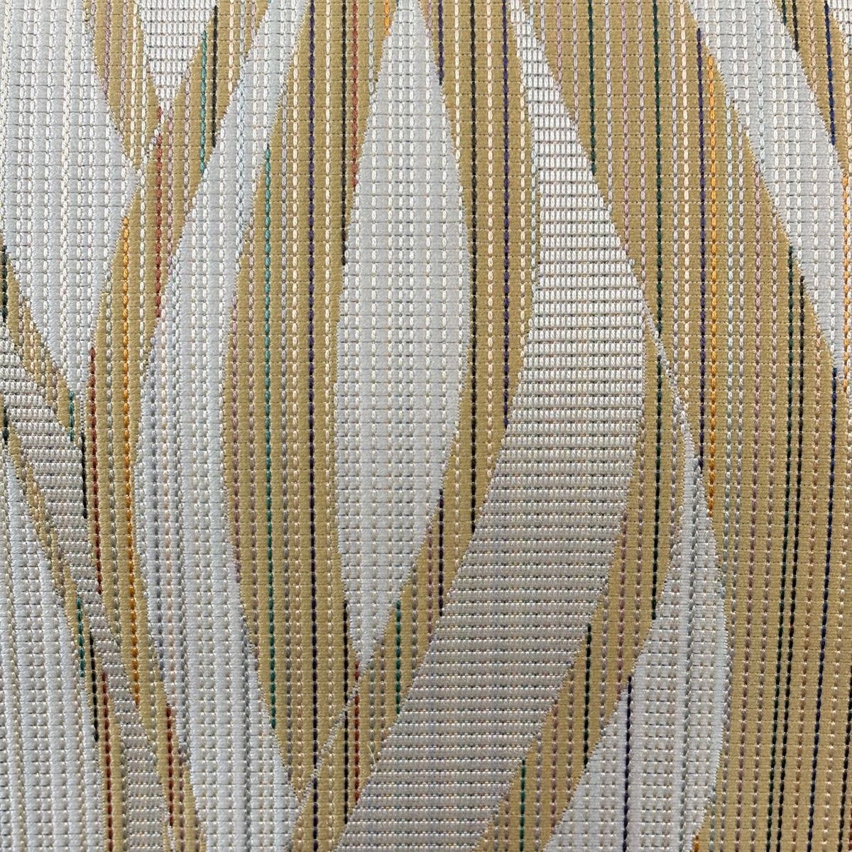 名古屋帯 名品 八寸名古屋帯 松葉仕立て 縞遊び 縞 流水 ベージュ 正絹