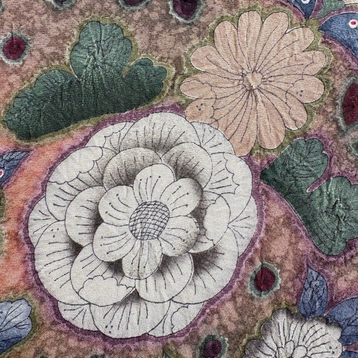 袋帯 名品 落款 辻が花 ピンクベージュ お太鼓柄 正絹