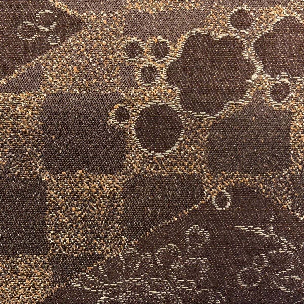 袋帯 名品 柿渋染 市松 草花 金糸 箔 茶色 六通 正絹 【中古】 - メルカリ