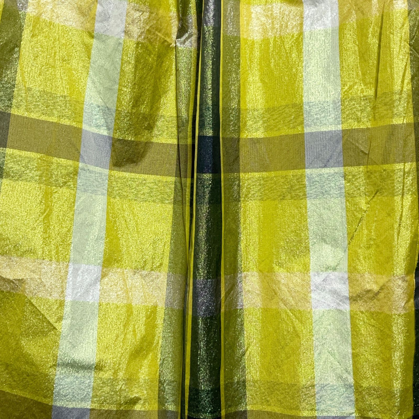 美品 ドゥロワー Drawer 24AW ラメチェック タフタ イージー ギャザー