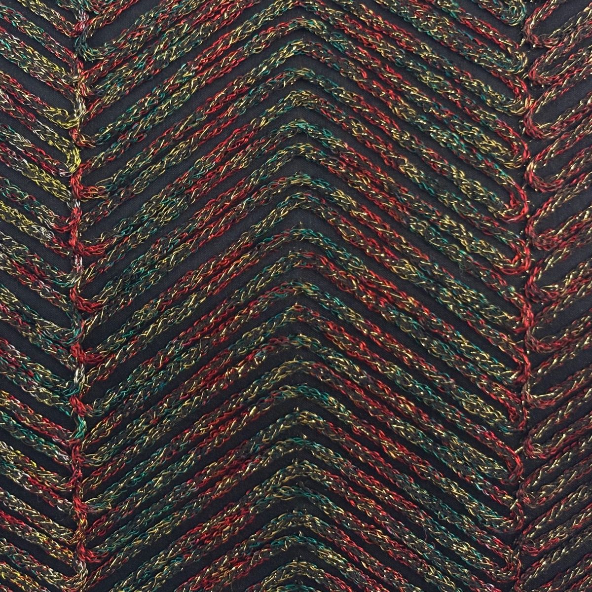 袋帯 名品 無月 落款 幾何学 箔 赤黒 全通 正絹