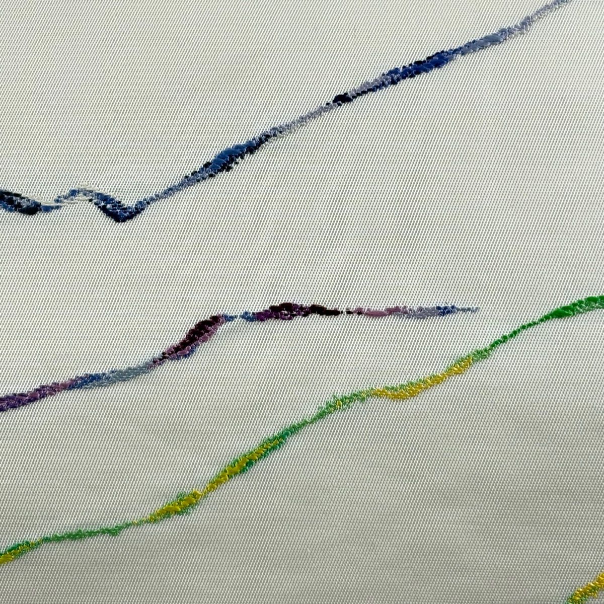 袋帯 龍村光峯 落款 叡山一幅 本袋 山 幾何学 箔 クリーム お太鼓柄 正絹