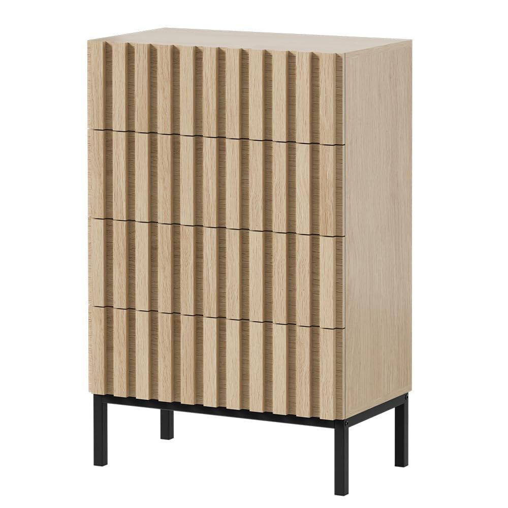 Anbuy チェスト木製 4段 北欧 棚付き 収納チェスト リビングボード キャビネット 引き出し オーガナイザー 防水木製天板 衣類収納 転倒防止 簡単組立 ラッカー