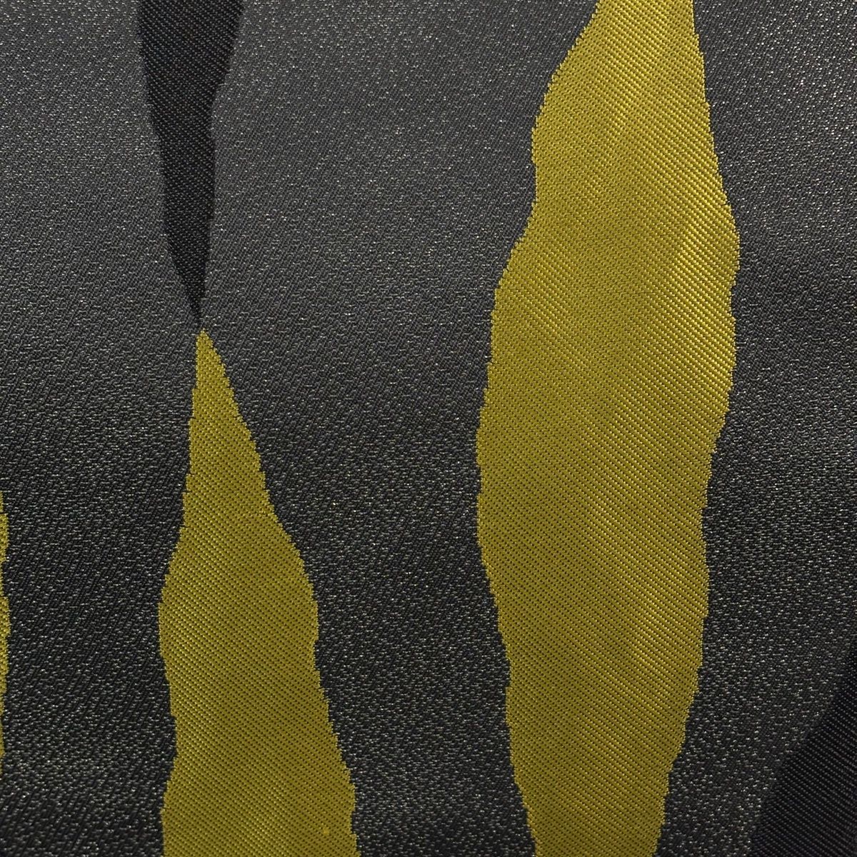 袋帯 名品 幾何学 銀糸 黒灰 六通 正絹