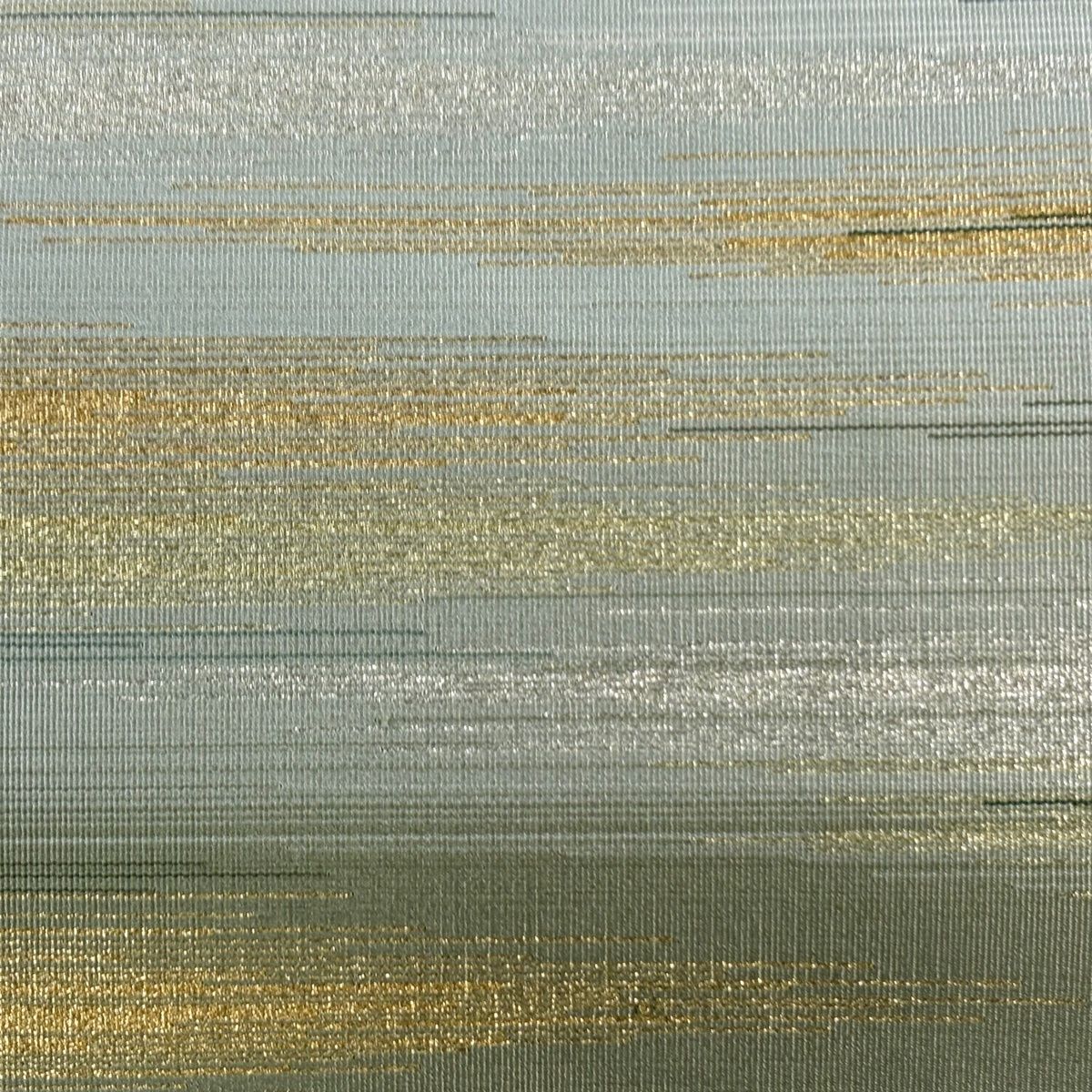 袋名古屋帯 名品 落款 霞 金銀糸 灰緑 お太鼓柄 正絹