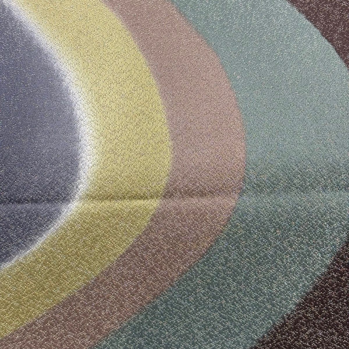 袋帯 名品 流水 銀通し 灰紫 六通 正絹