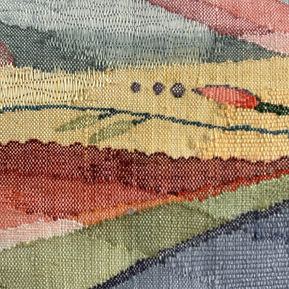 名古屋帯 名品 渡文 証紙 葉柄 幾何学模様 金銀糸 青灰色 正絹