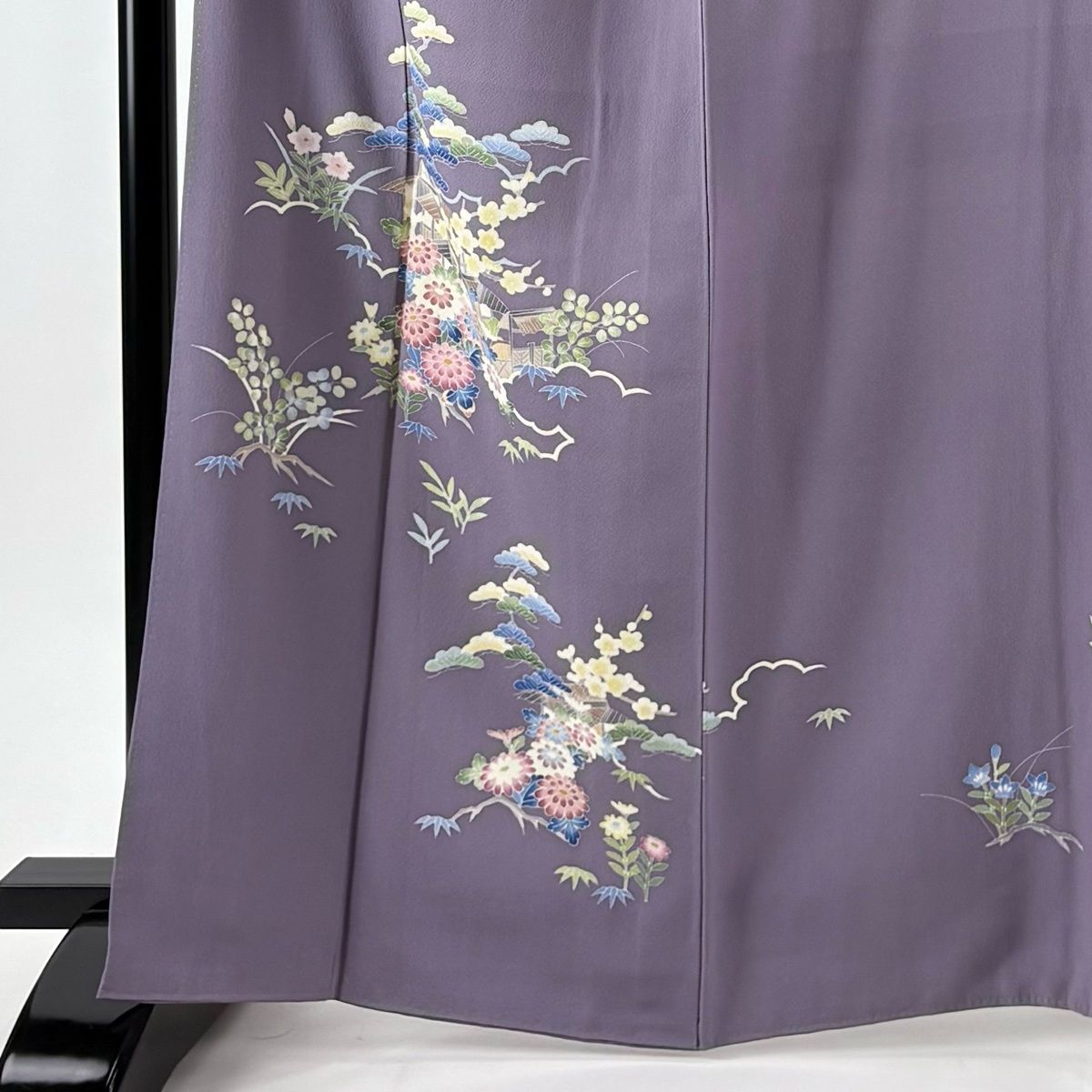 付下げ 身丈164 cm 裄丈67 5 L 袷 南克治 加賀友禅 落款 松竹梅 建物 薄紫 正絹