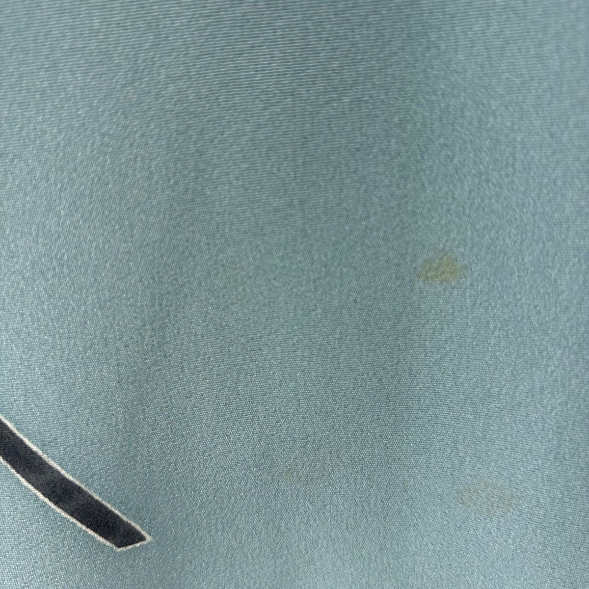  付下げ 身丈160 cm 裄丈65 M 袷 百貫石峰 落款 枝花 青灰色 正絹 訪問着 付け下げ 着物