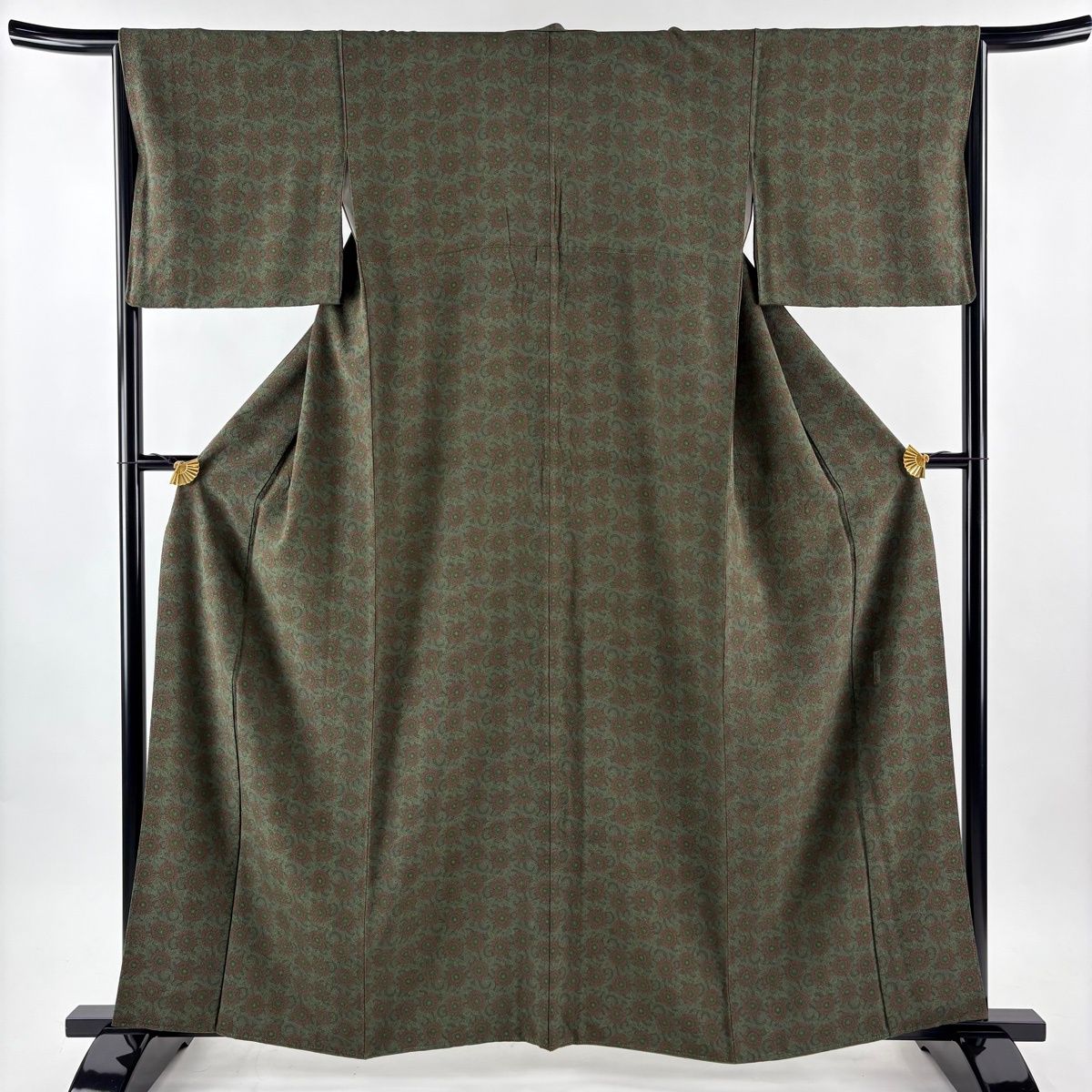 江戸小紋 身丈160cm 裄丈65.5cm M 袷 人間国宝 中村勇二郎 落款 古代菊