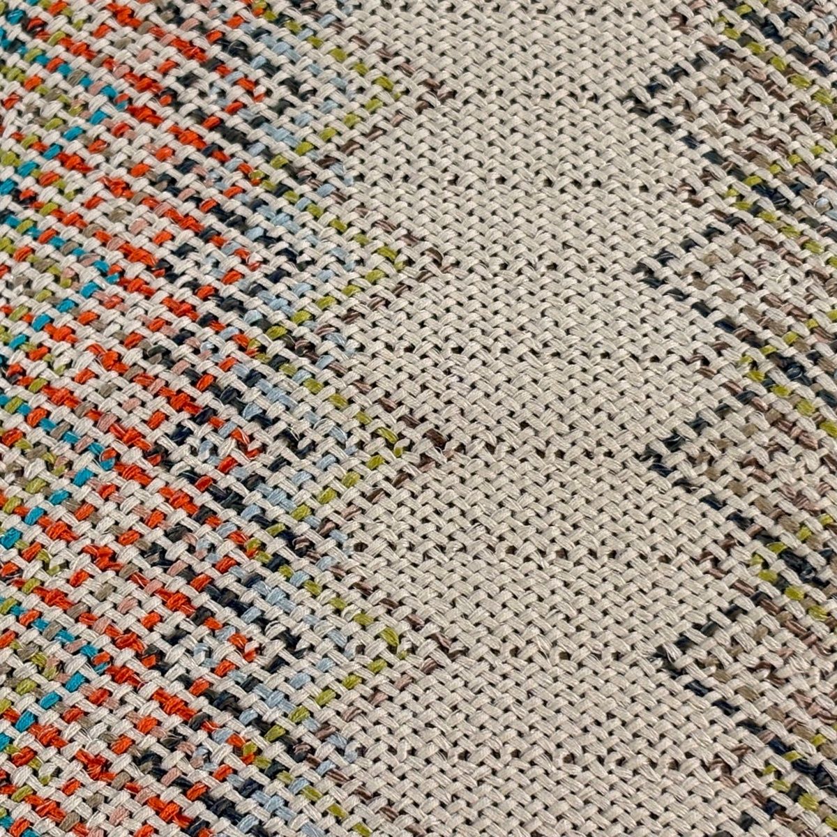 半幅帯 秀品 幾何学模様 金糸 ベージュ 正絹