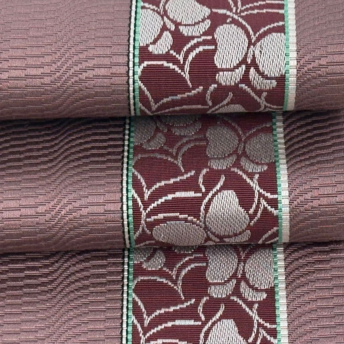  半幅帯 優品 証紙 博多織 蝶 灰紫 正絹 半巾 半幅 小袋帯 帯