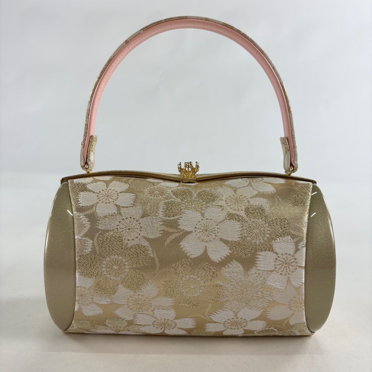 美品】 和装バッグ 優品 フォーマル 桜 箔 金色 和装小物 【】 【公式