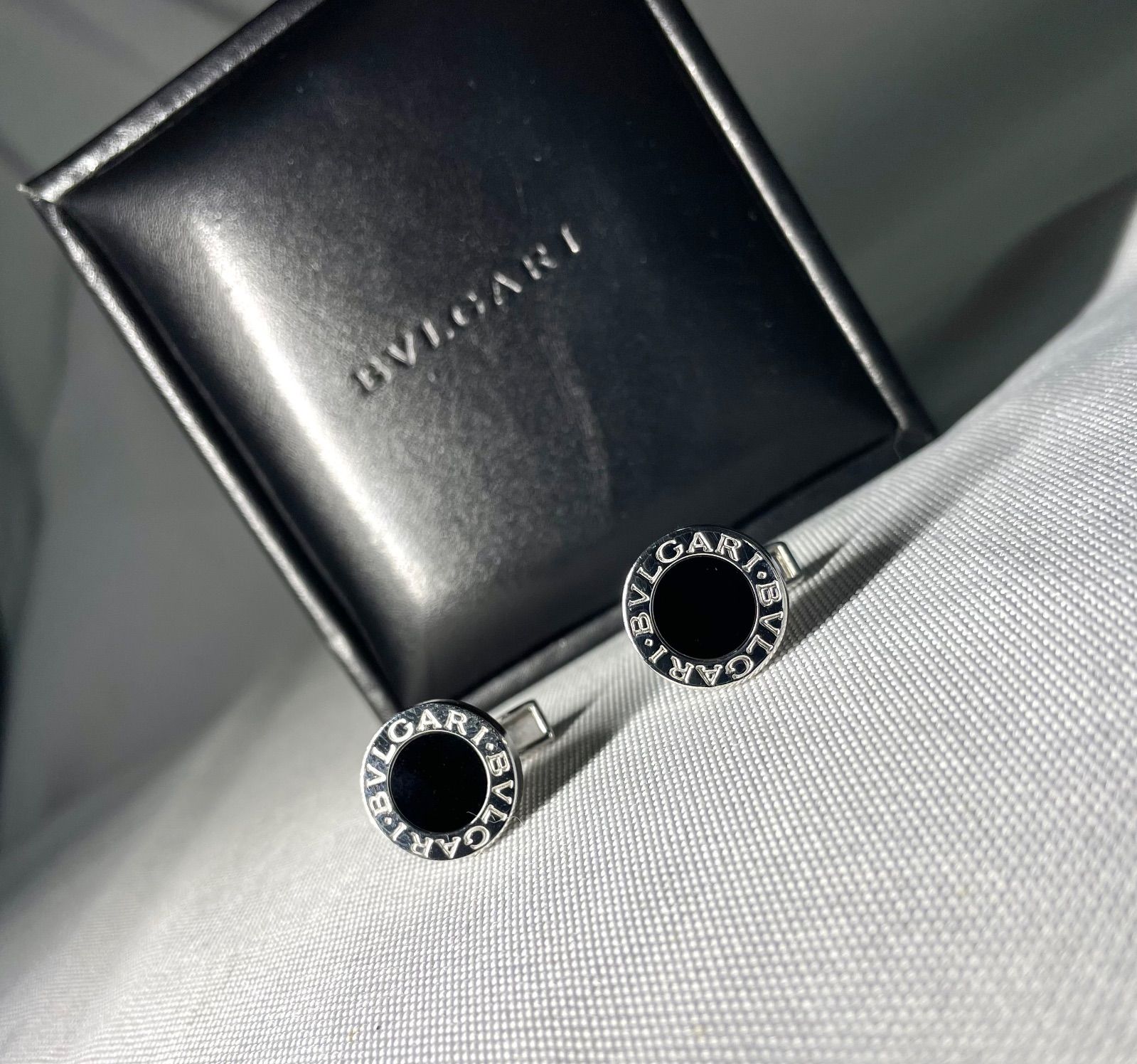 美品 BVLGARI ブルガリ B-ZERO ロゴ ブラックオニキス & スターリング