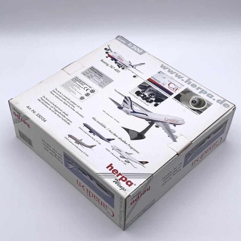 1|200 Herpa Wings 550154 カナディアン航空 Boeing 747-400 Maxwell W. Ward Registration 10