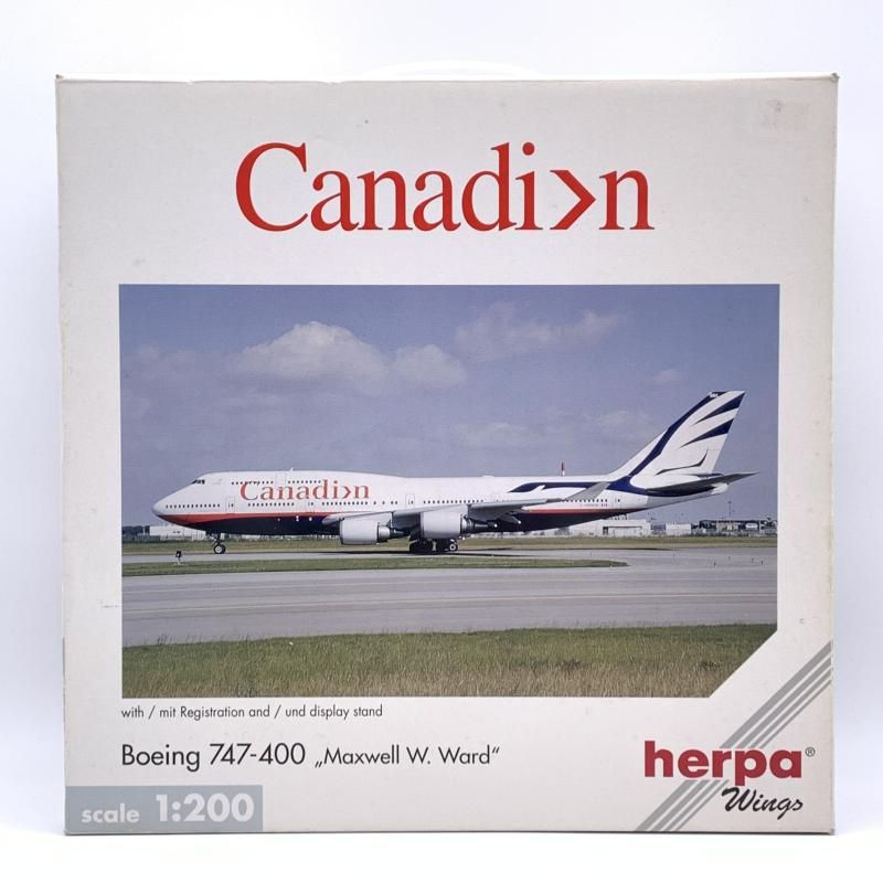 1|200 Herpa Wings 550154 カナディアン航空 Boeing 747-400 Maxwell W. Ward Registration 10