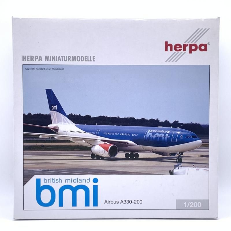 1 200 Herpa Wings 550451 Airbus A 330 bmi ブリティッシュ ミッドランド航空 10