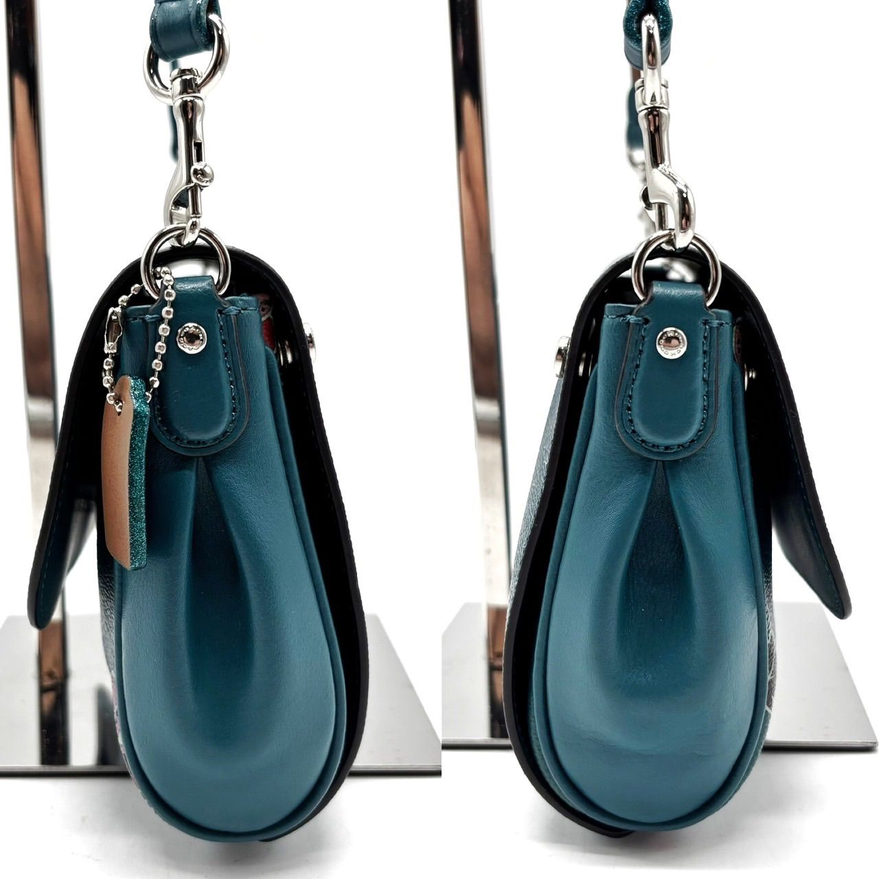 良品】 coach コーチ 花柄 総柄 ポシェット ショルダーバッグ ポーチ 