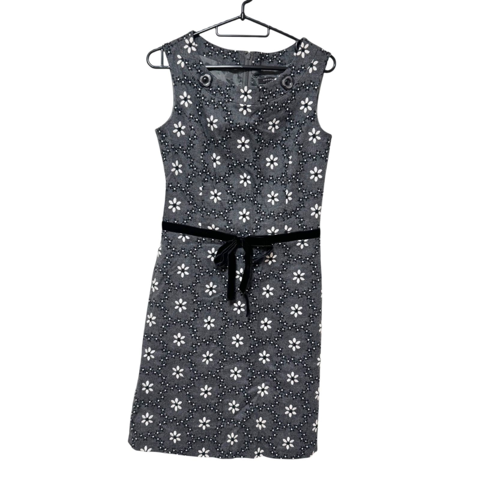 TOCCA ハート柄ノースリーブワンピース TOCCA トッカ レディース ワンピース ノースリーブ 花柄 グレー 0