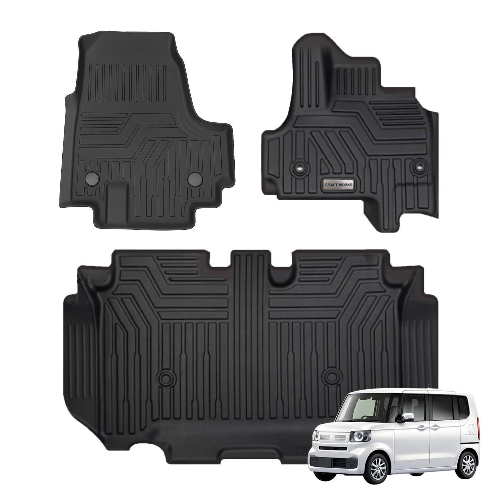 数量 自動車整備士監修 クラフトワークス N BOX NBOX フロアマット 車 防水 丸洗い ピッタリフィット 3 D マット 車種 1 2列目 内装 アクセサリー CRAFT WORKS JF 5 6 A