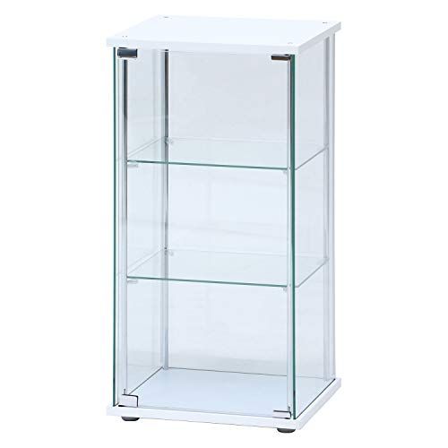 不二貿易 コレクションケース フィギュアケース 3段 幅42 5 奥行36 高さ86 cm ホワイト 強化ガラス 全面ガラス 組立商品 97300 m