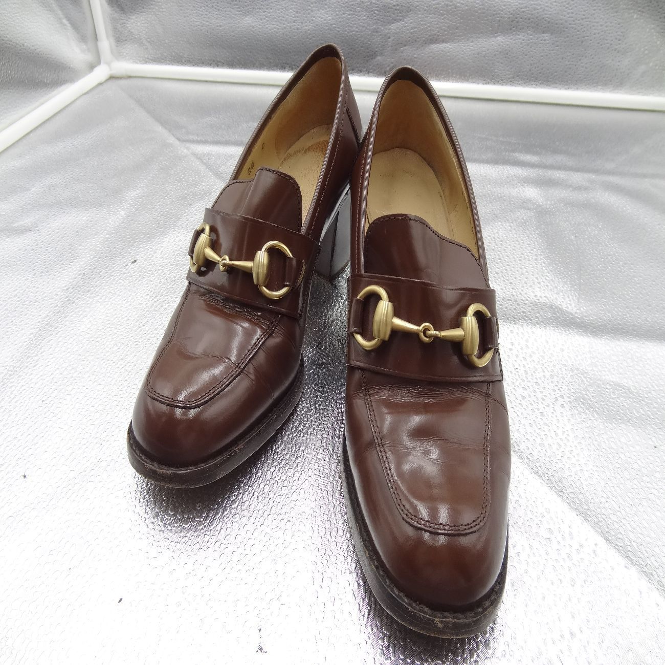 超美品 GUCCI グッチ ホースビット ローファー ブラウン パンプス GUCCI グッチ ホースビット ローファー レザー ブラウン サイズ35C