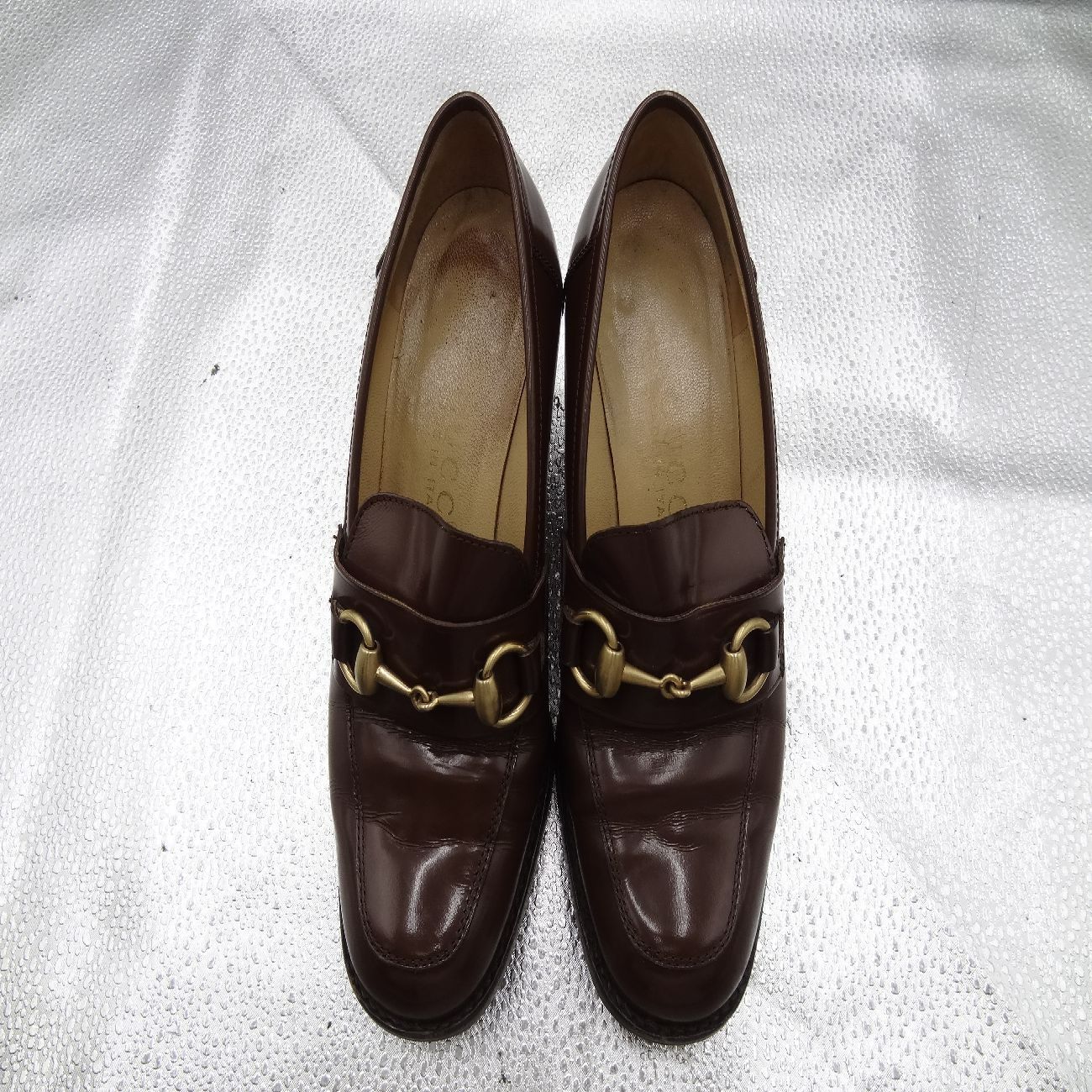 GUCCI グッチ ヒール ローファー パンプス ホースビット 革靴 ブラウン GUCCI グッチ ホースビット ローファー レザー ブラウン サイズ35C
