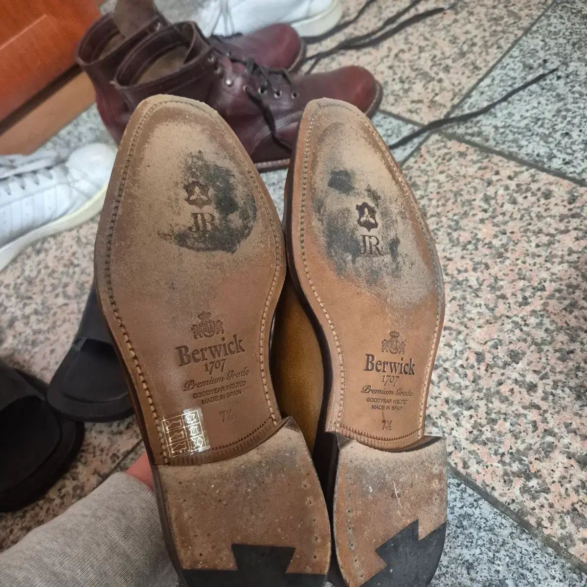  Berwick バーウィック 5216 ホール CUT Oxford オックスフォード 靴 ブラウン タン 7 1 2 265 ローファー ブーツ 革靴