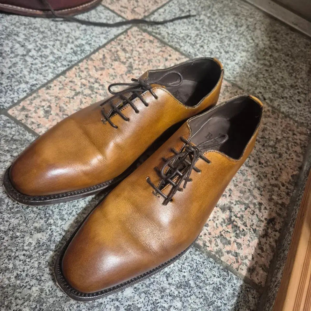 Berwick バーウィック 5216 ホール CUT Oxford オックスフォード 靴 ブラウン タン 7 1 2 265