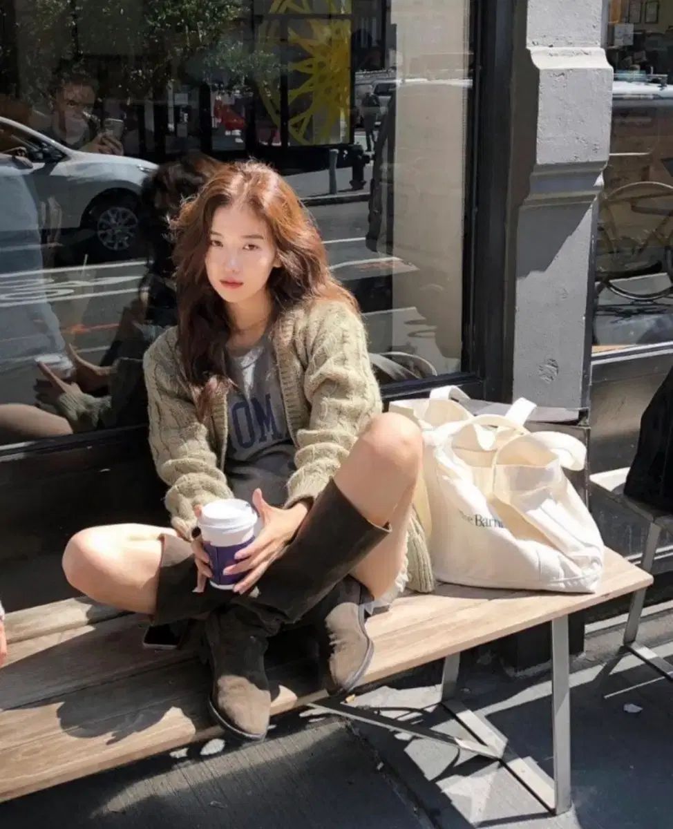 ザ バーネット granny cable ニットカーディガン