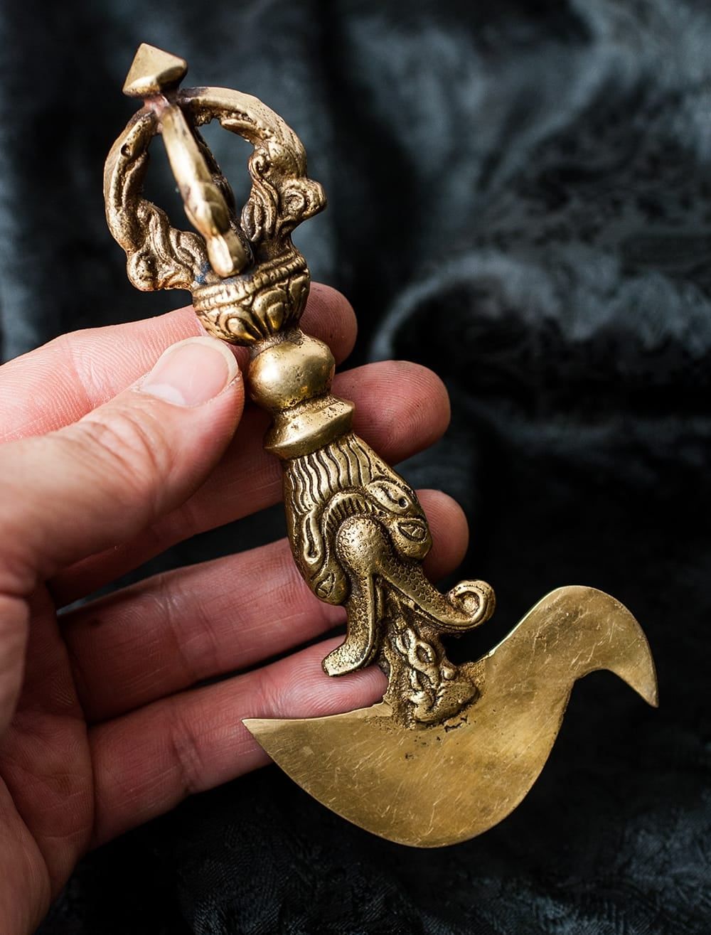 チベット密教法具 カルタリ・ドルジェ - 14cm / ドルジェ ヴァジュラ