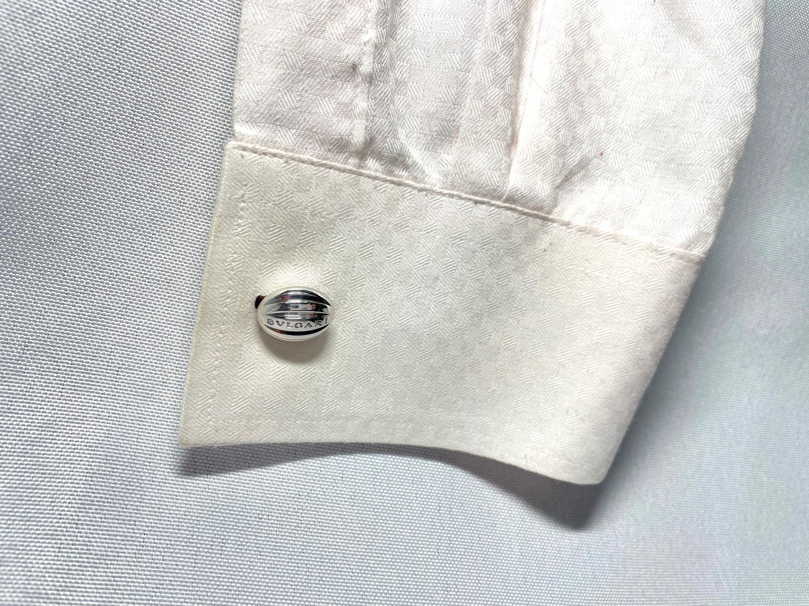 美品 BVLGARI ブルガリ ブランドロゴ文字 スターリングシルバー
