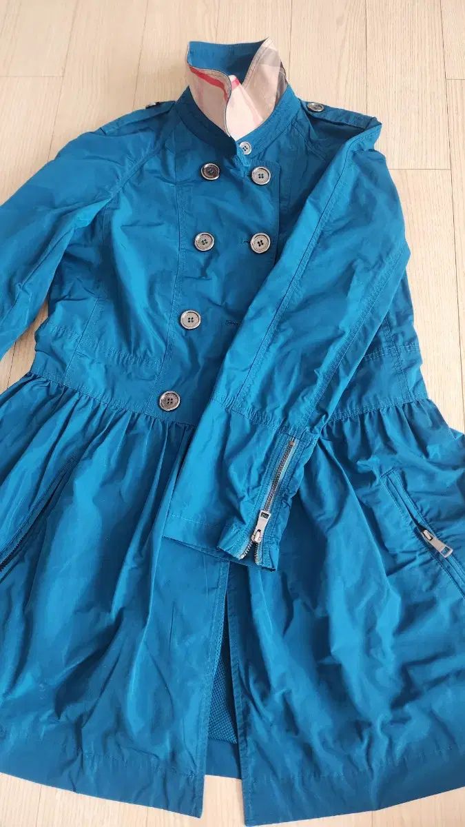 バーバリー キッズ チルドレン インクブルー トレンチコート