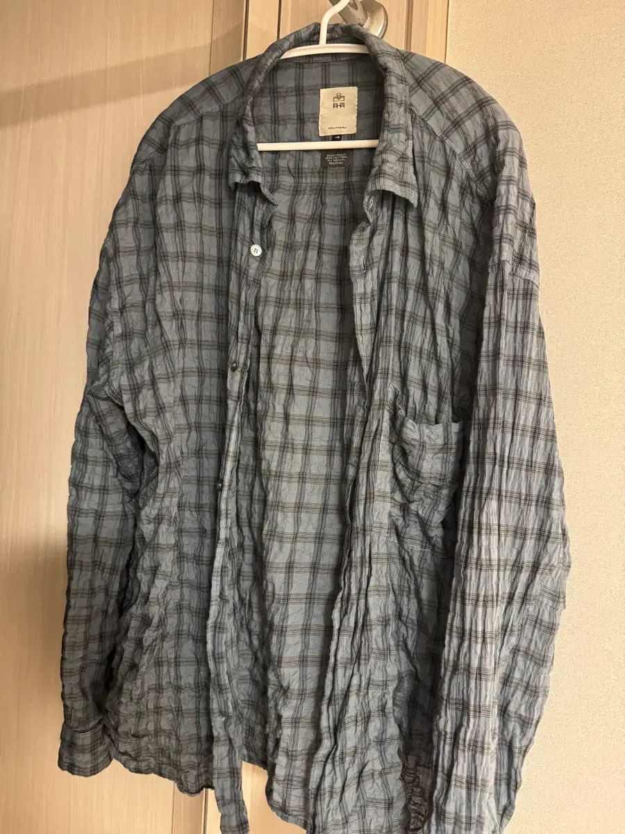 4 POLYTERU カントリー シャツ チェック柄 ダイド ブルー