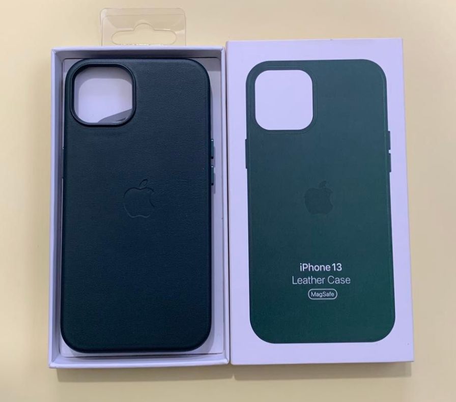 iPhone 13 純正品 レザーケース セコイアグリーン