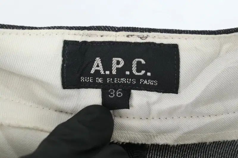  A P C WOMEN M コットン ポリ ピンタック デニム パンツ その他 デニム ジーンズ