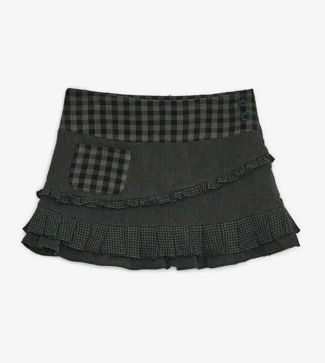 ハグユアースキン CHECK フリル ミニ スカート