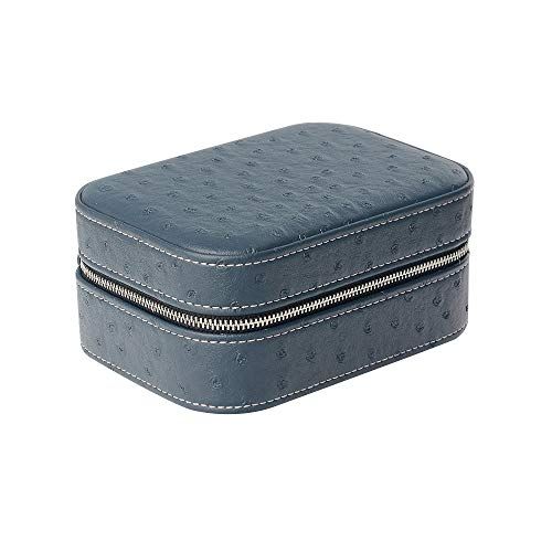 Whatna オーストリッチ 型押し 本革 時計ケース 2本 腕時計 収納ボックス インタリア用 厚手 レザー 本皮 防水 耐衝撃 収納ケース時計携帯 旅行 出張 持運び 黒 青 ブラウン 1130 26 a 8 efbf 4 d