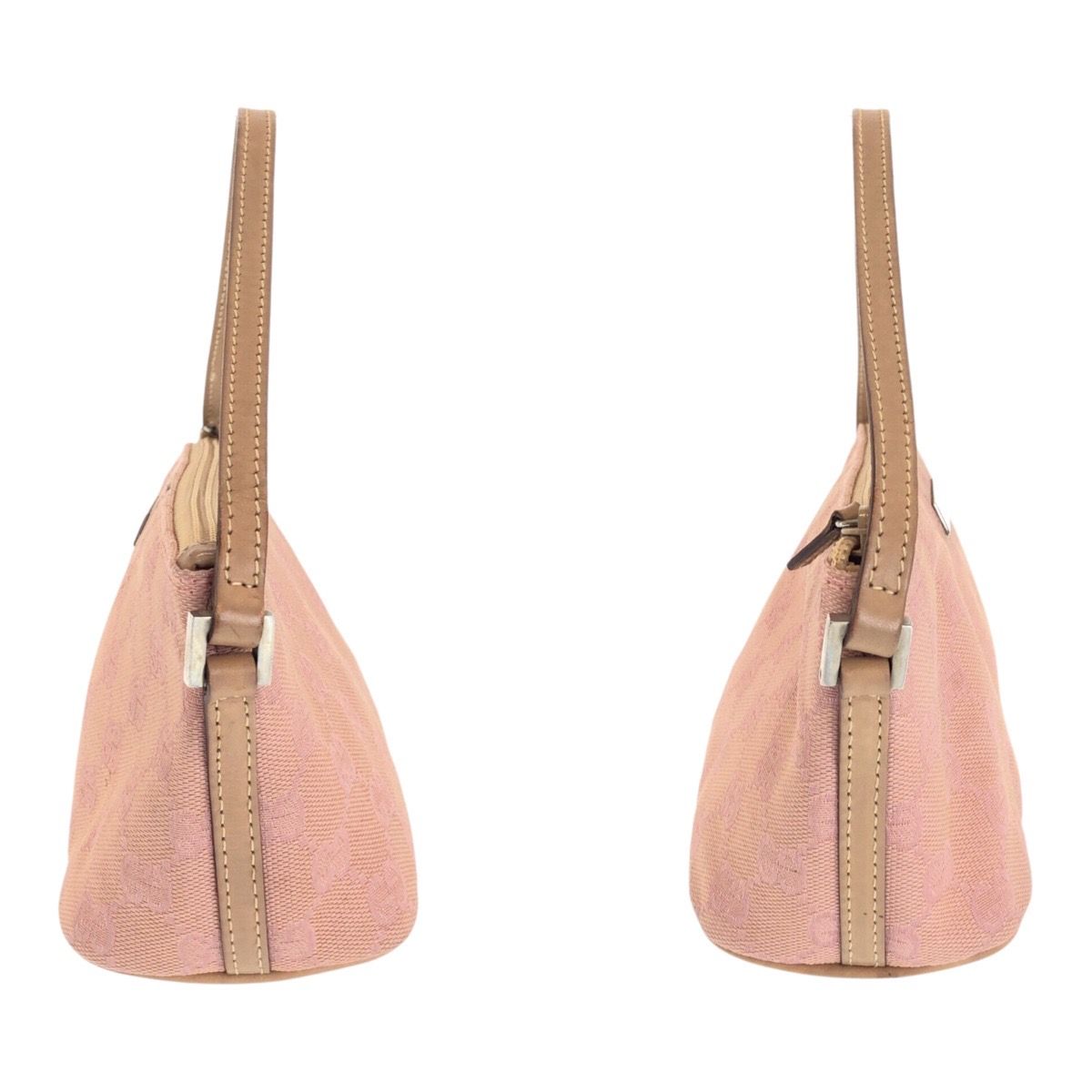 美品 GUCCI グッチ ピンク シルバー金具 GGキャンバス/レザー 039 1103  