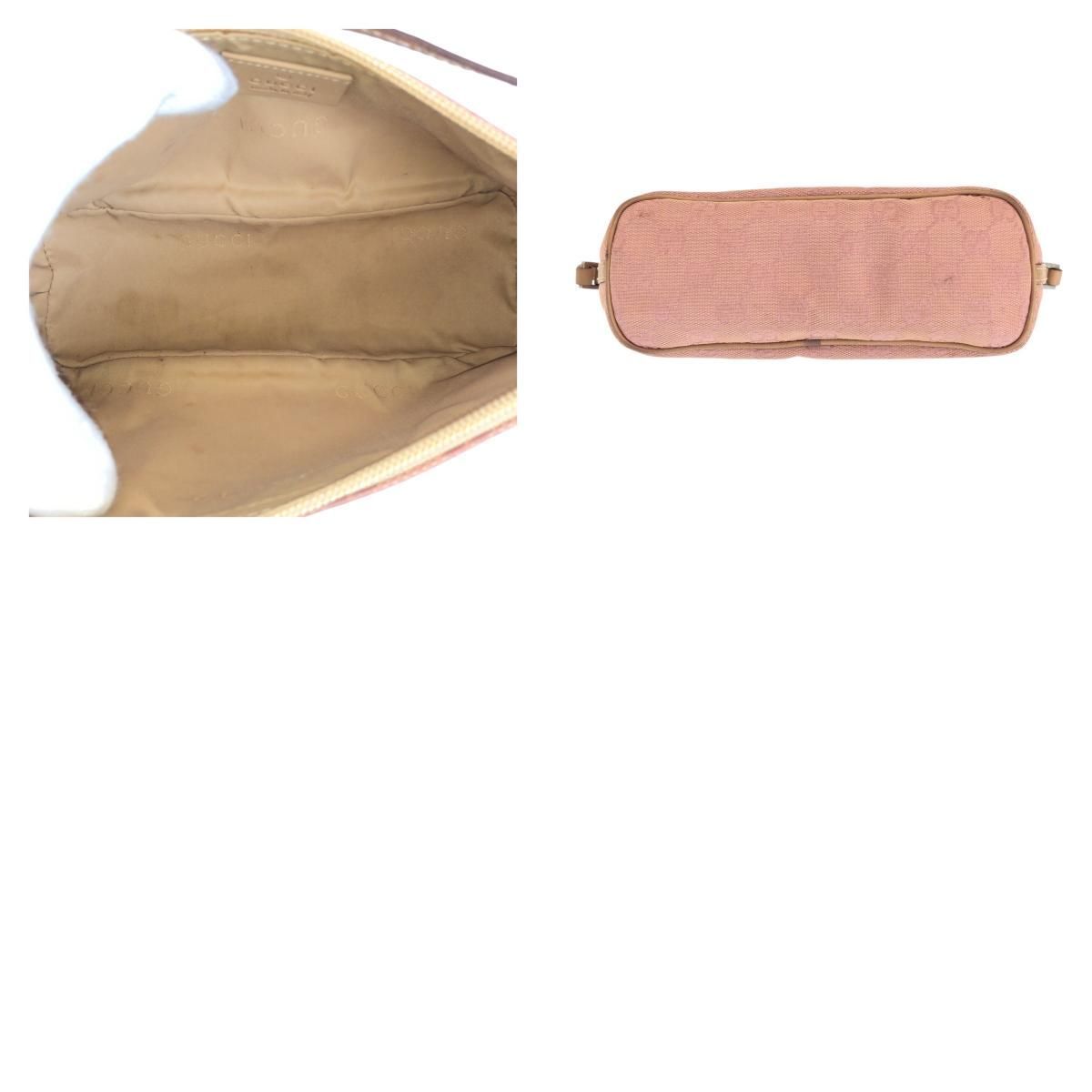 美品 GUCCI グッチ ピンク シルバー金具 GGキャンバス/レザー 039 1103  