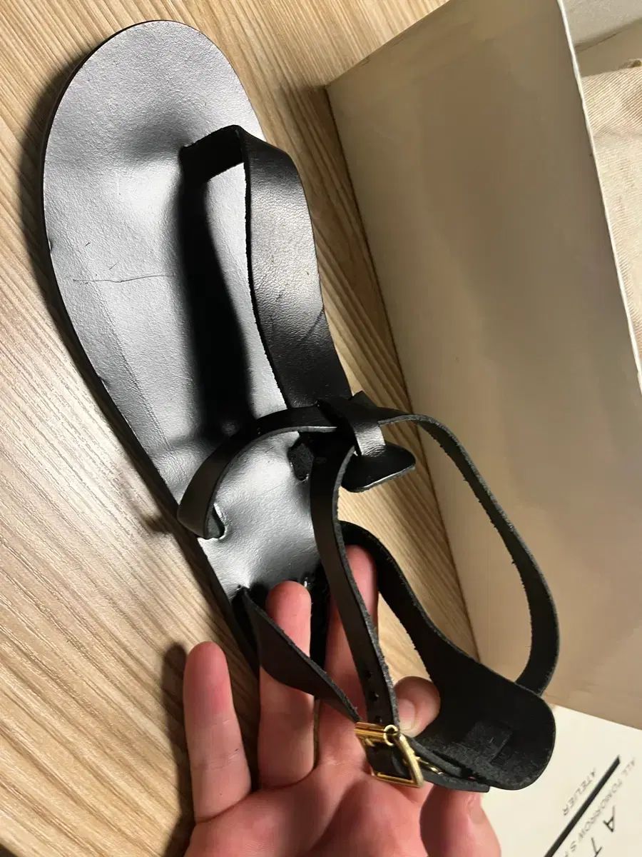 ATP Atelier ヨランダ ブラック サンダル 230