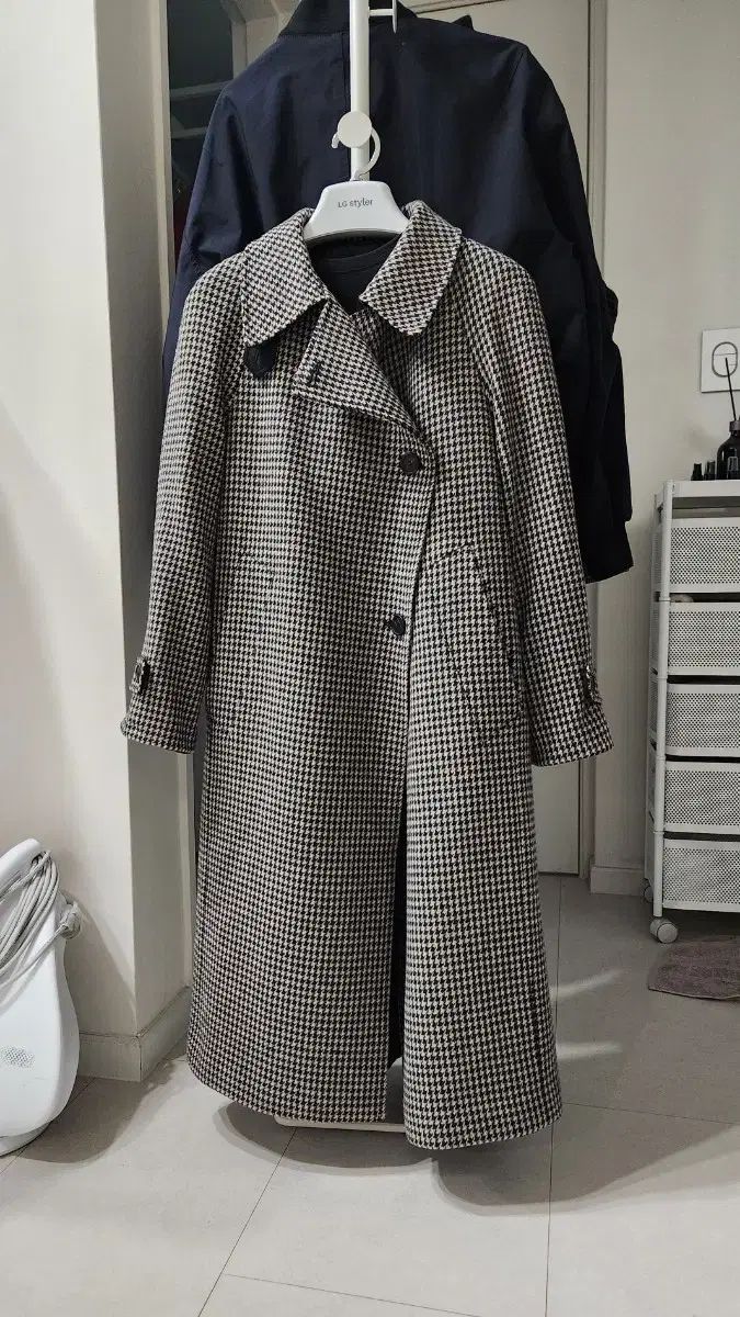 The HANDSOME SJSJ エスジェイエスジェイ ハウンドトゥースチェック ロングコート バルマカーン