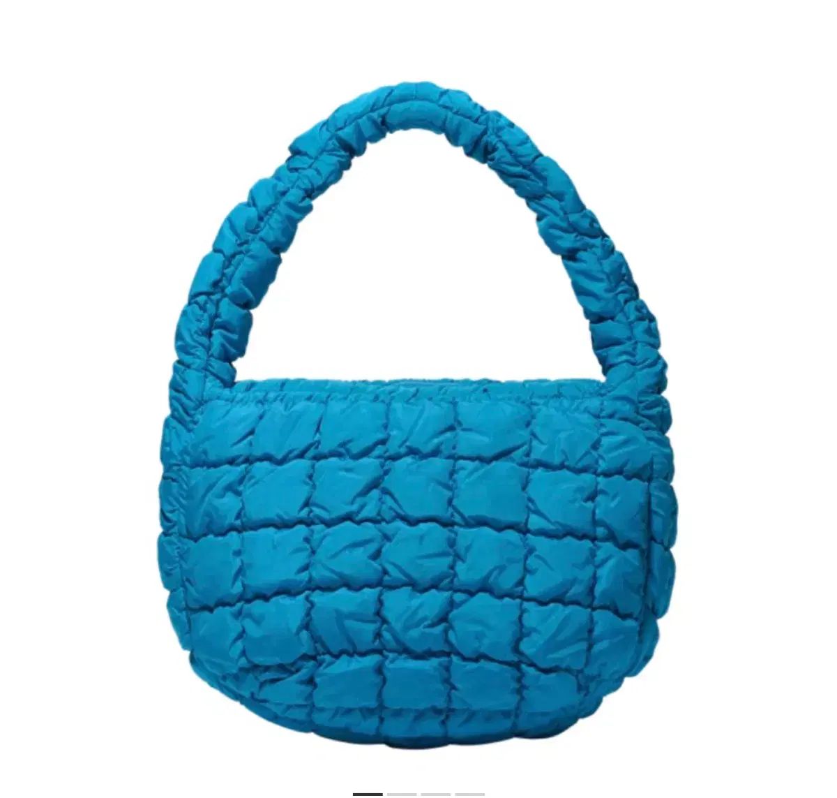 COS コス キルト ミニバック ターコイズ