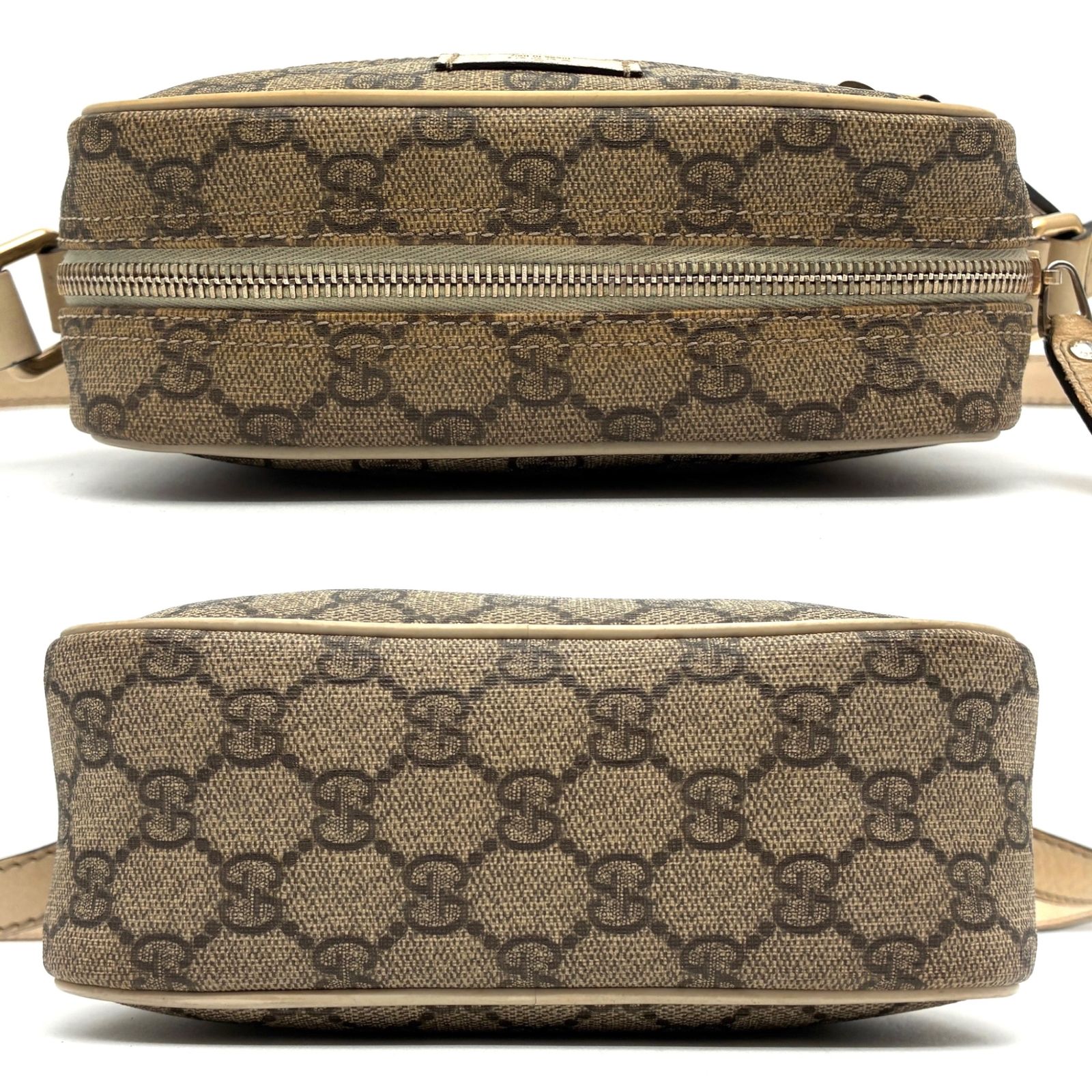 美品 グッチ ショルダーバッグ GG スプリーム 斜め掛け A4可 ロゴプレート グッチ ショルダーバッグ GGスプリーム 斜め掛け A4